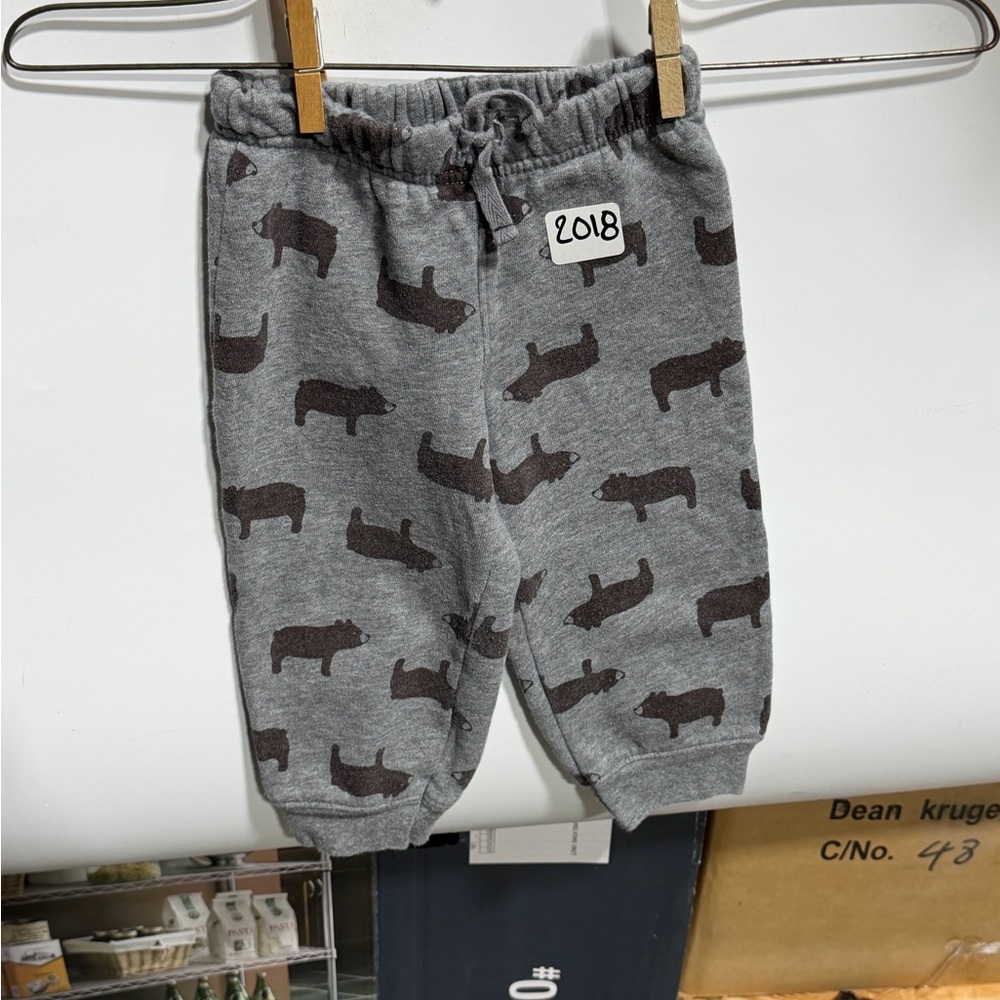 #2018-Child of Mine Gray Bear Print Joggers